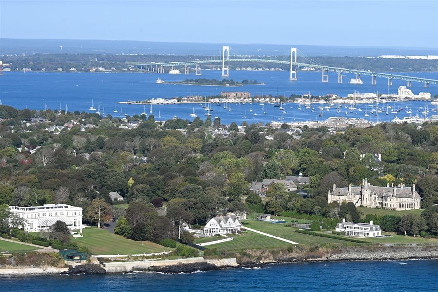 Newport harbor and mansions
